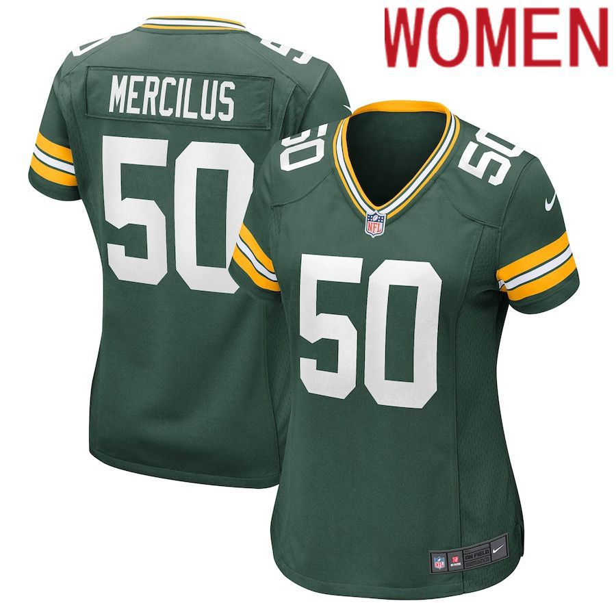 Women Green Bay Packers #50 Whitney Mercilus Nike Green Game NFL Jersey
